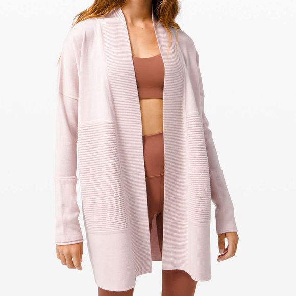 lululemon athletica Sweaters - Lululemon Sit In Lotus Wrap Pink Bliss Sz 10 EUC
